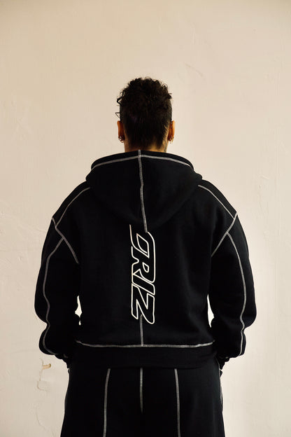 Driz Black Zip-Hoodie