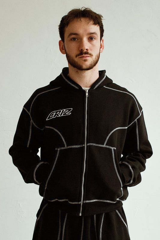 Driz Black Zip-Hoodie